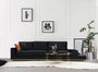 Atelier Del Sofa Sofá de 4 Plazas con Mesa Lateral - Negro y Dorado